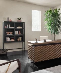 Four Hands New Arrivals Spencer Curio Cabinet Drifted Black