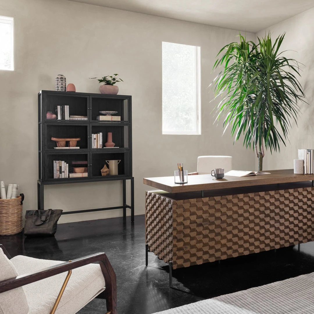 Four Hands New Arrivals Spencer Curio Cabinet Drifted Black 4 Four Hands New Arrivals Spencer Curio Cabinet Drifted Black