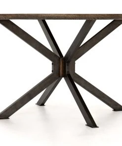 Four Hands Spider Round Dining Table English Brown Oak 11 Four Hands Spider Round Dining Table English Brown Oak