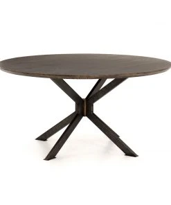Four Hands Spider Round Dining Table English Brown Oak