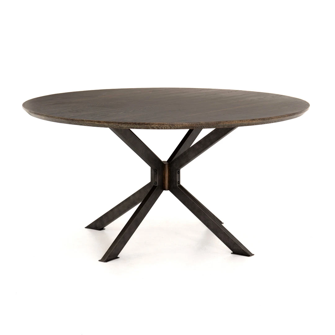 Four Hands Spider Round Dining Table English Brown Oak 3 Four Hands Spider Round Dining Table English Brown Oak