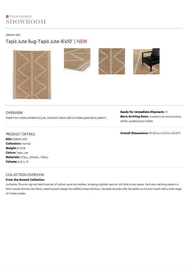 Four Hands New Arrivals Tapis Jute Rug 8 Four Hands New Arrivals Tapis Jute Rug