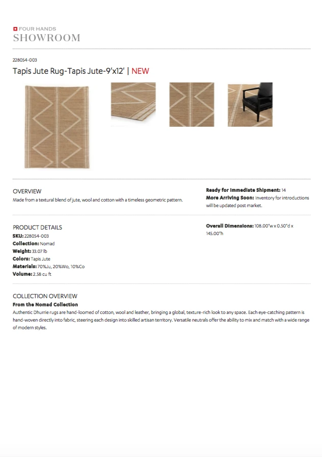 Four Hands New Arrivals Tapis Jute Rug 9 Four Hands New Arrivals Tapis Jute Rug