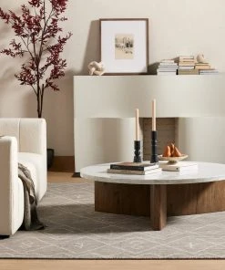 Four Hands Toli Coffee Table White Italian Marble New Arrivals