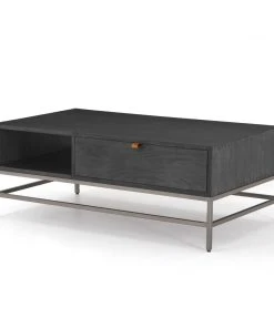 Four Hands New Arrivals Trey Coffee Table Black Wash Poplar