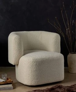 Four Hands Tybalt Swivel Chair Sheepskin Natural