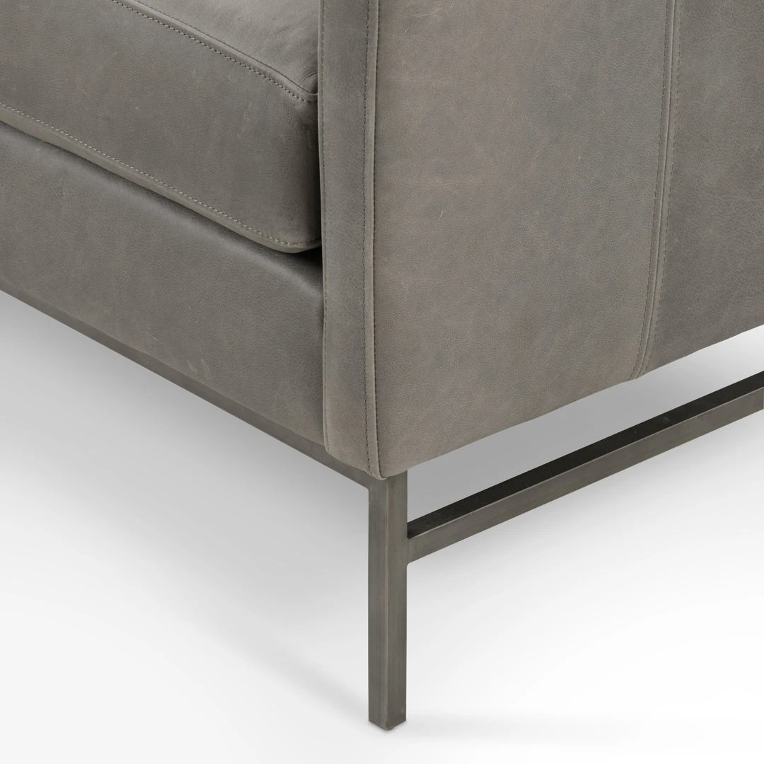 Four Hands Vanna Sofa Pewter Leather 9 Four Hands Vanna Sofa Pewter Leather