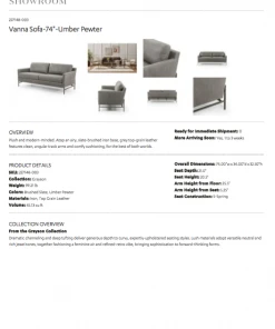 Four Hands Vanna Sofa Pewter Leather 25 Four Hands Vanna Sofa Pewter Leather