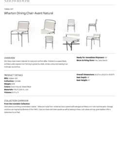 Four Hands New Arrivals Wharton Dining Chair Avant Natural
