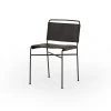 Four Hands Wharton Dining Chair Distressed Black Leather New Arrivals