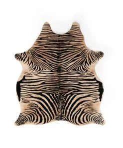 Four Hands Zebra Printed Hide Rug