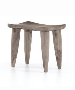 Four Hands New Arrivals Zuri Outdoor Stool Grey Weathered Teak
