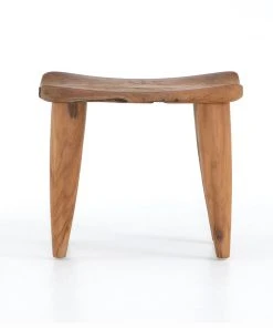 Four Hands New Arrivals Zuri Outdoor Stool Aged Natural Teak