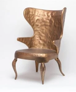Made Goods Alfred Lounge Chair Hammered Gold Iron