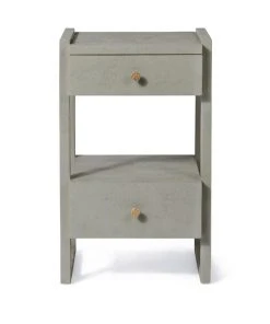 Made Goods Carrigan Single Nightstand Castor Gray Vintage Faux Shagreen
