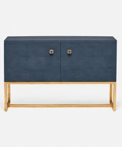 Made Goods Dallon 2 Door Buffet Navy Faux Shagreen And Gold Steel