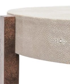 Made Goods New Arrivals Dexter Side Table Bronze And Sand Faux Shagreen