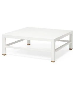 Made Goods New Arrivals Jarin Square Coffee Table Designer White Faux Belgian Linen