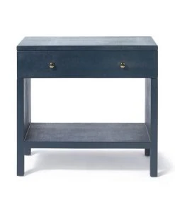 Made Goods Maris Double Nightstand True Navy Faux Belgian Linen