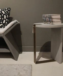 Worlds Away New Arrivals Harrington Side Table Light Grey