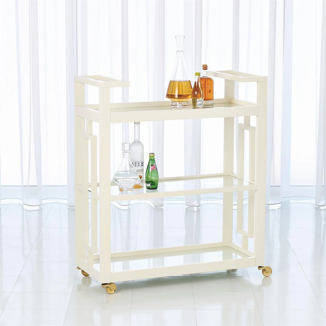 Global Views New Arrivals Grid Block Bar Cart White 5 Global Views New Arrivals Grid Block Bar Cart White