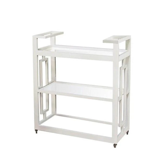 Global Views New Arrivals Grid Block Bar Cart White 3 Global Views New Arrivals Grid Block Bar Cart White
