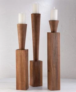 Global Views Bangou Floor Pillar Holders Set Of Three New Arrivals