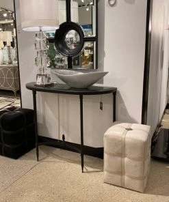 Global Views Belted Pouf Ivory Hair On Hide 4 Global Views Belted Pouf Ivory Hair On Hide