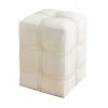 Global Views Belted Pouf Ivory Hair On Hide 2 Global Views Belted Pouf Ivory Hair On Hide