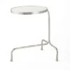 Global Views New Arrivals Cantilever Table Nickel With White Marble Top
