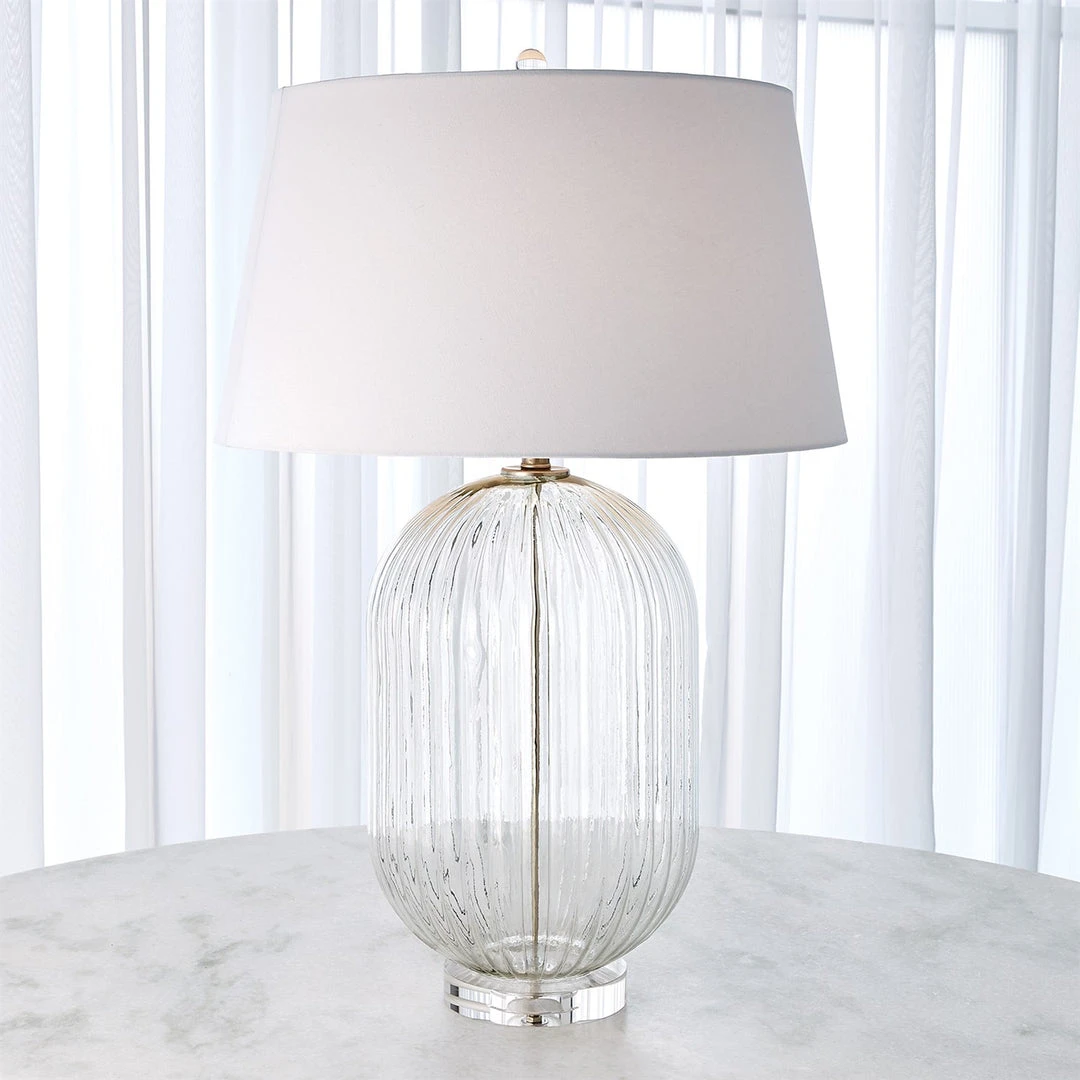 Global Views Clear Glass Ribbed Lamp 5 Global Views Clear Glass Ribbed Lamp