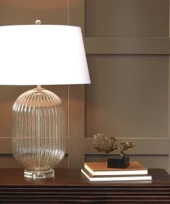 Global Views Clear Glass Ribbed Lamp