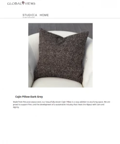 Global Views Cojin Pillow Dark Gray New Arrivals 12 Global Views Cojin Pillow Dark Gray New Arrivals