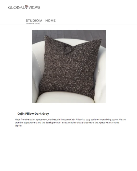 Global Views Cojin Pillow Dark Gray New Arrivals 7 Global Views Cojin Pillow Dark Gray New Arrivals