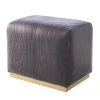 Global Views Forest Ottoman Charcoal Leather 1 Global Views Forest Ottoman Charcoal Leather
