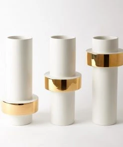 Global Views Gold Ring Vase Set Of Three
