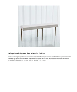 Global Views New Arrivals Laforge Bench Large Antique Gold
