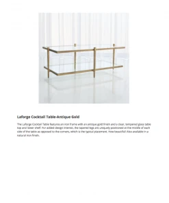 Global Views Laforge Cocktail Table Antique Gold