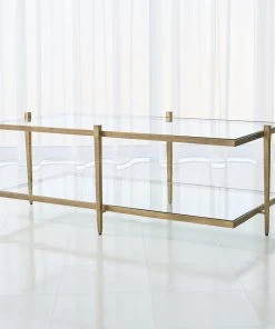 Global Views Laforge Cocktail Table Antique Gold
