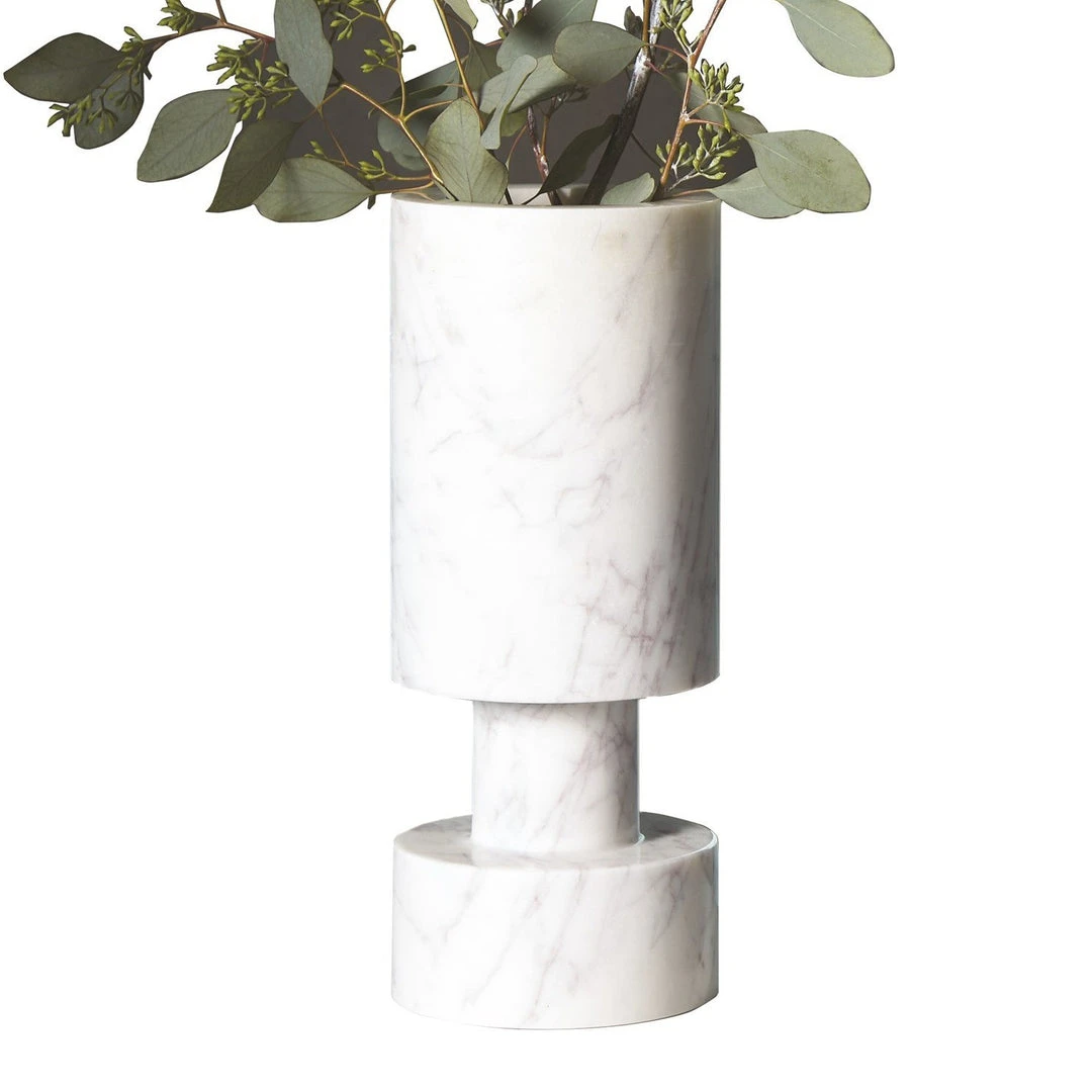 Global Views Luc Vase White Marble New Arrivals 6 Global Views Luc Vase White Marble New Arrivals