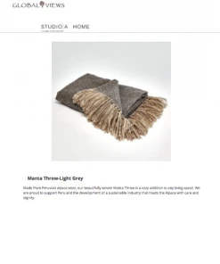 Global Views New Arrivals Manta Throw Light Grey 10 Global Views New Arrivals Manta Throw Light Grey