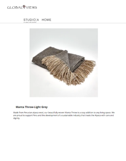 Global Views New Arrivals Manta Throw Light Grey 6 Global Views New Arrivals Manta Throw Light Grey