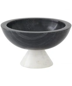Global Views New Arrivals Marble Round Bowl Black