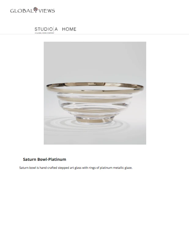 Global Views Saturn Bowl Platinum New Arrivals 4 Global Views Saturn Bowl Platinum New Arrivals