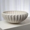 Global Views New Arrivals Sawtooth Bowl Rustic White