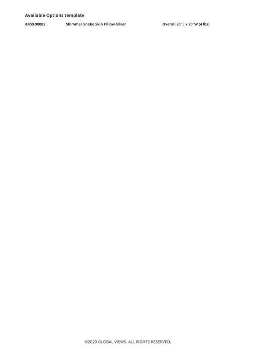 Global Views Shimmer Snake Skin Pillow Silver 5 Global Views Shimmer Snake Skin Pillow Silver