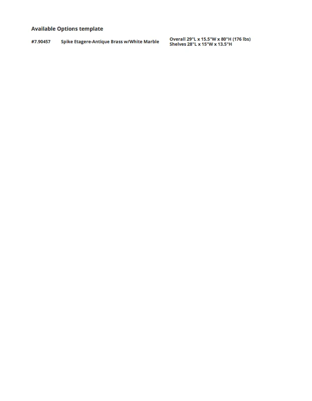 Global Views Spike Etagere Antique Brass And White Marble 6 Global Views Spike Etagere Antique Brass And White Marble