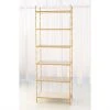 Global Views Spike Etagere Antique Brass And White Marble