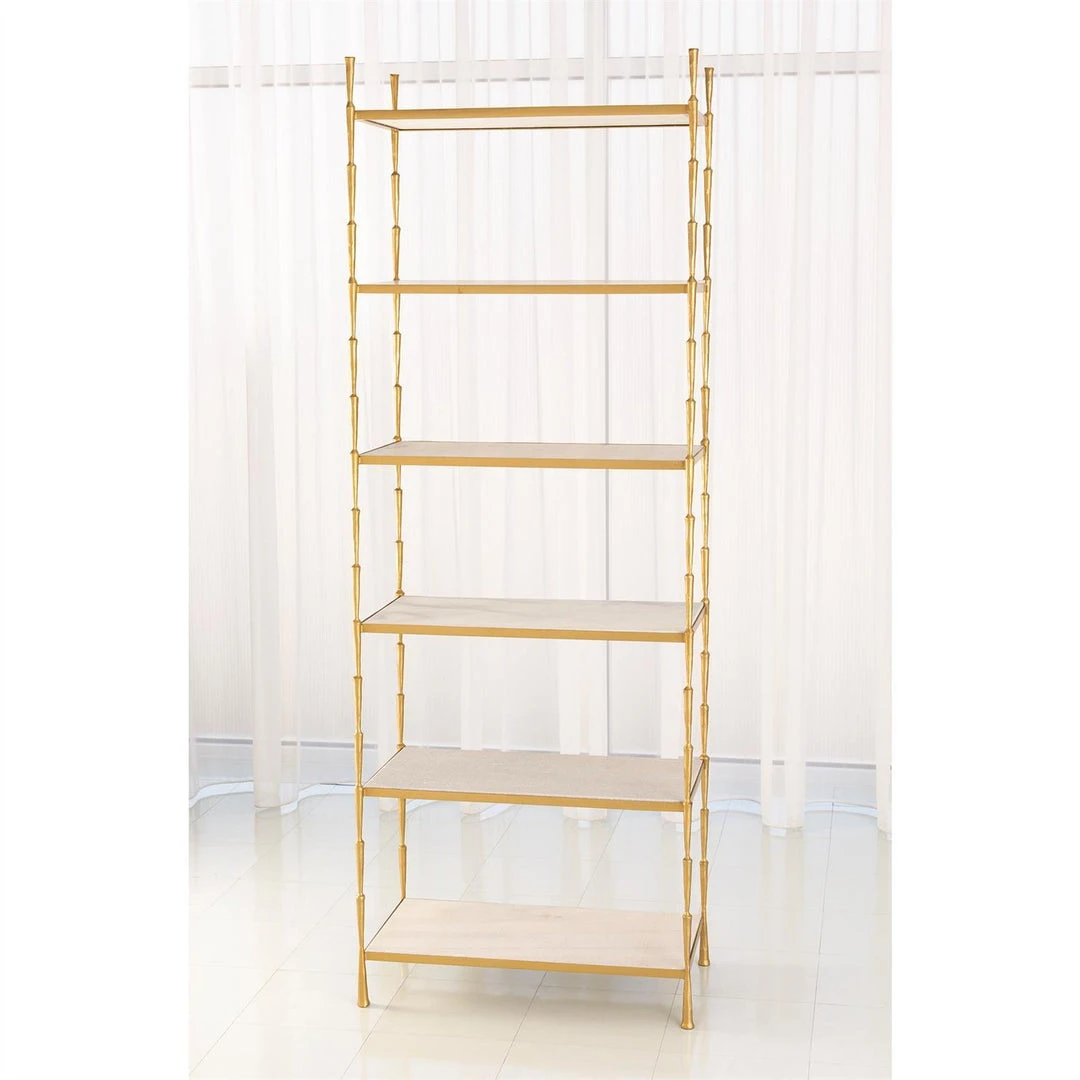 Global Views Spike Etagere Antique Brass And White Marble 3 Global Views Spike Etagere Antique Brass And White Marble