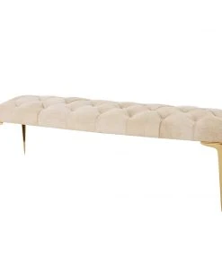 Global Views Stiletto Bench White Hair On Hide